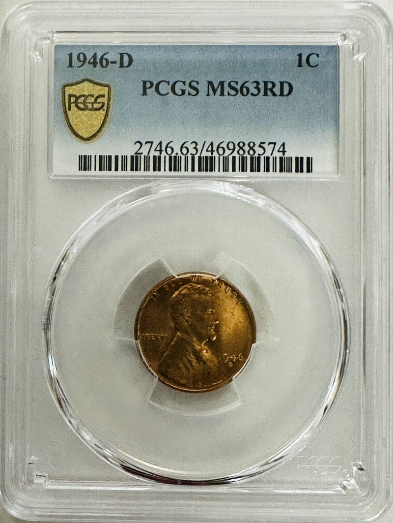 1946-D Gold Shield (Rare) Lincoln Cent PCGS MS63RD(none On eBay) # LP 1946-D