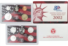 2002 Silver Proof Complete Set U.S. Mint Original Government Packaging OGP COA