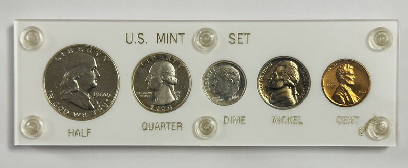 1960 US Proof Set W/5 Gem BU Coins In White Capital Holder (must Have)#PS1960GBU