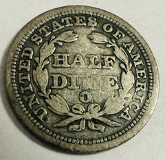 1853-O Seated Liberty Half Dime FINE As Pictured# SLHD 1853-O