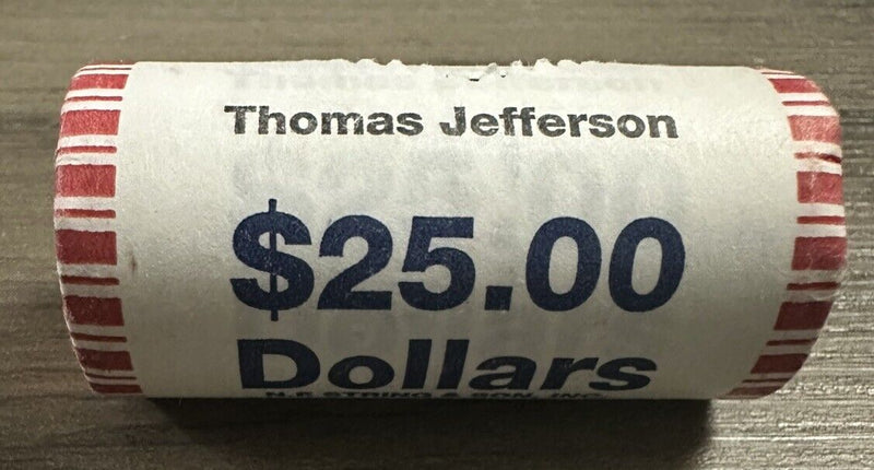 Thomas Jefferson US Presidential $1 Dollar Coin Roll of 25