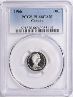 1966  Canada Silver  10 Cents PCGS PL66Cam (low Price) # CTC 1966 PL66CAM