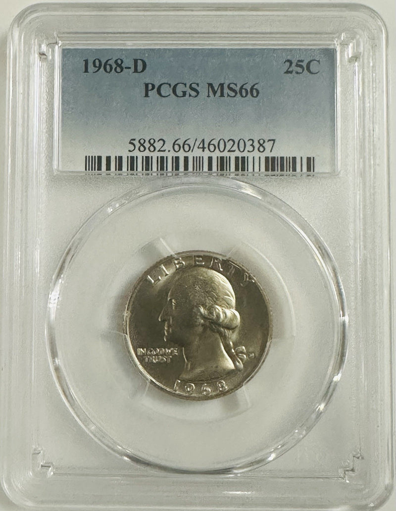 1968-D Washington Quarter MS66 PCGS Blue Label #OA 197