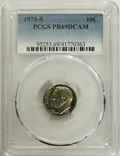 Wow! Lot Of 2 1975 ( USA & CANADA) Dimes PCGS PR69 & SP67 # OA 07 " Low Price"
