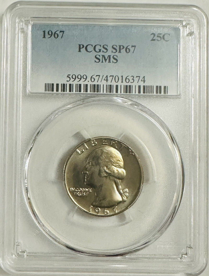 1967 25c Washington Quarter PCGS SP67 SMS 