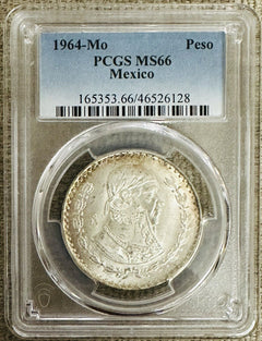 MEXICO 1964 Mo PESO PCGS MS66  (toning Both Sides As Pictured) # MP 1964-MO MS66