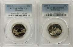 Lot Of 2 PCGS Graded PR69DCAM State Quarter ( Missouri & California) # OA  48