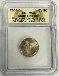 2005-D Jefferson Nickel MS67 ICG 5C Westward Journey Nickel Master's Set # OA 32