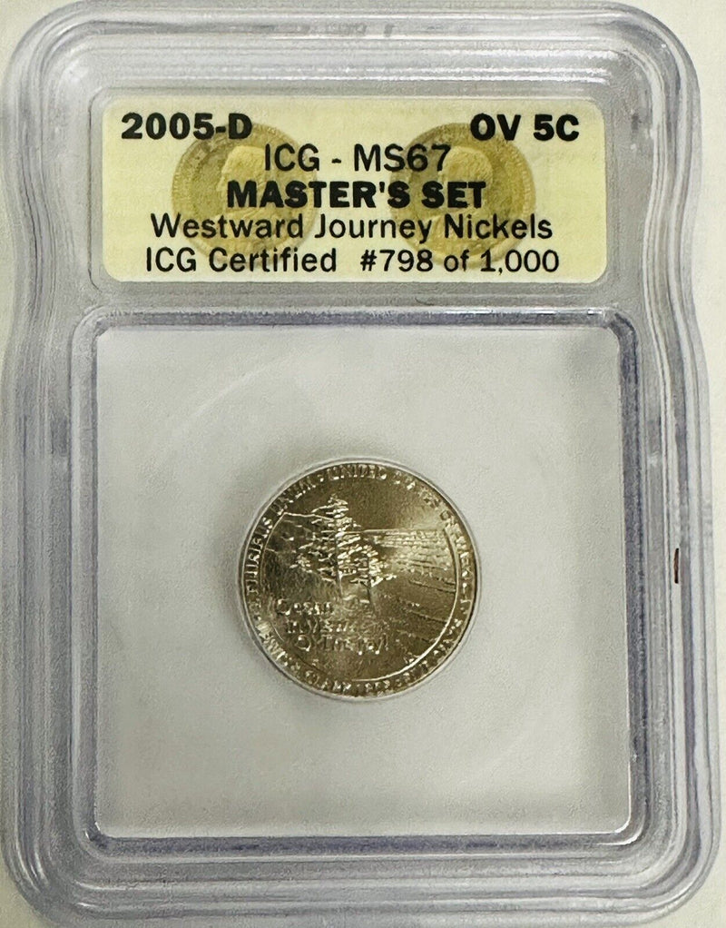 2005-D Jefferson Nickel MS67 ICG 5C Westward Journey Nickel Master's Set # OA 32