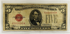 1928-C $5 Legal Tender Red Seal United States Note Avg Circulated #F20016543A