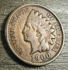1900 Indian Head Cent - Scarce  Extra Fine  Better Date   125 Years Old # 532-80