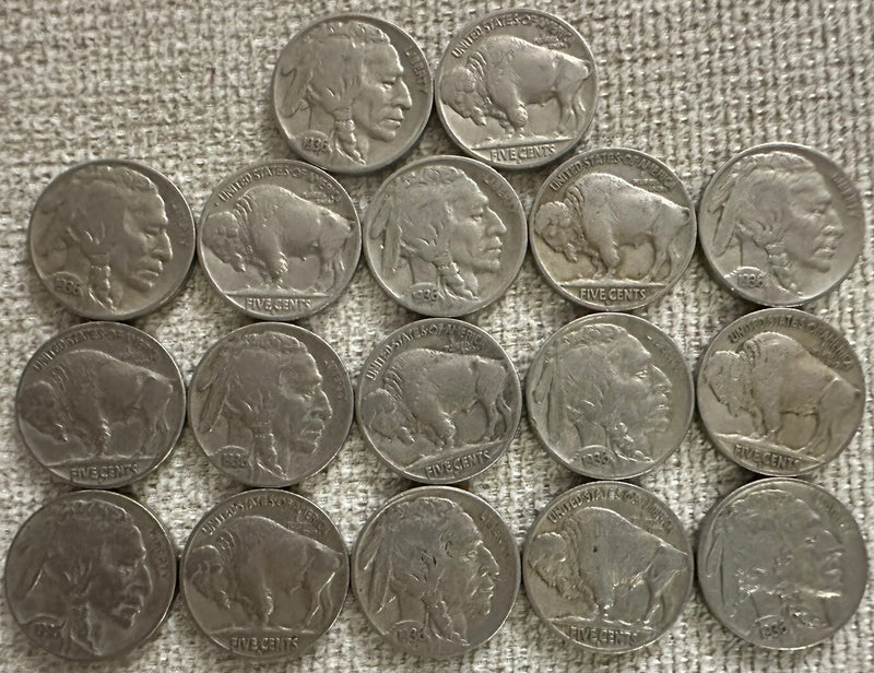 1936 s (1-coin) buffalo nickel Fine With Almost Full Horn # BN 1936-S -#2