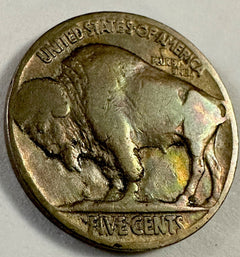1917-P 5C Buffalo Nickel 105 Y Old “Full Date” VG Color Toned Lot # BN 1917-P TD