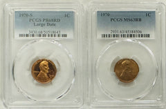 Lot Of 2 PCGS Graded Lincoln Memorial Cents (1970-S & 1970-P) As Pictured #OA 42