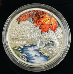 2017 Canada $20 Fine Silver Jewel of the Rain Sugar Maple Leaves Coin W/ Box COA
