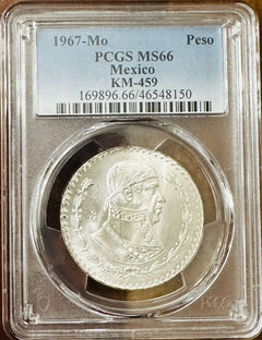 1967 Mo Mexico Silver Peso PCGS MS66 KM-459 # MP 1967-Mo MS66 #04