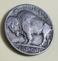 1936-D 5C Buffalo Nickel Full Date & Partial Horn As Pictured # BN 497-110