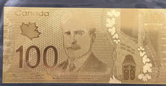 $100 (4) Canada 99.9%  24 Caret Gold Foil Polymer. Lot # Canada100