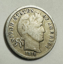 1910 Silver Barber Dime As Pic- Nice coin at a great price +FREE SHIPPING' #BD#1