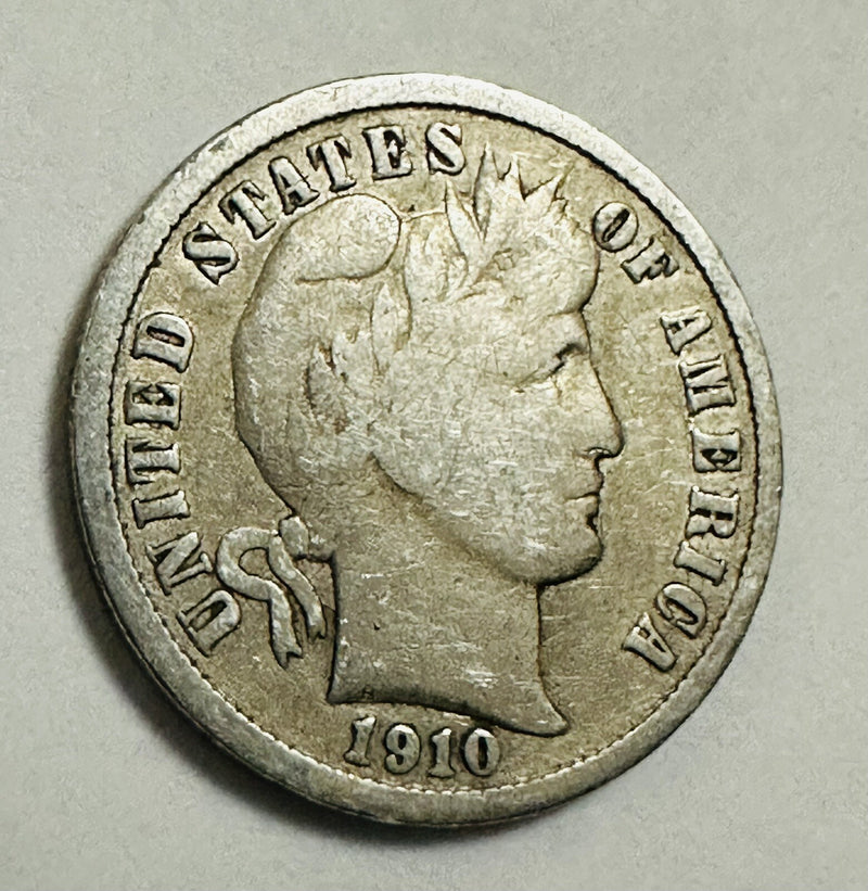 1910 Silver Barber Dime As Pic- Nice coin at a great price +FREE SHIPPING' #BD#1