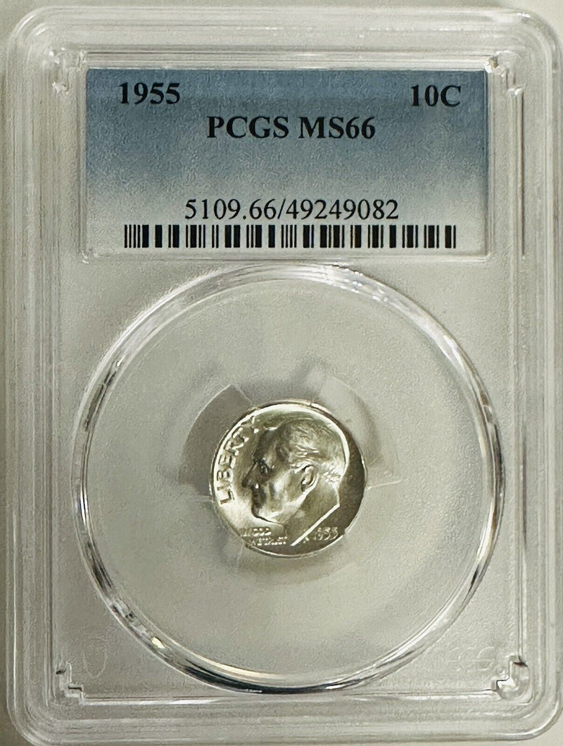 1955-PCGS Silver Roosevelt Dime MS-66  #RD 1955-P MS66