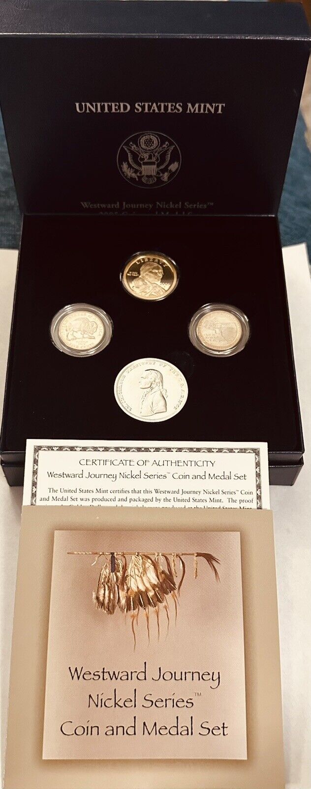 2005 Westward Journey Nickel Series Coin & Medal Set w/Box, OGP & COA.