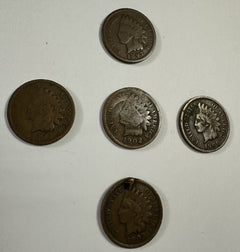 Antique Indian Head Old Vintage Penny Lot ( 1895-1906) Lot # AIHP (5)