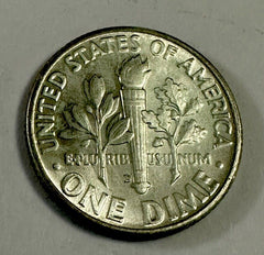 1955 D Roosevelt Dime Uncirculated 90% Silver 10c US Coin Lot # RD 1955-D #3