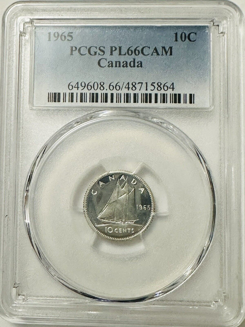 1965 Canada Silver Ten Cents PCGS PL-66 CAM # CSTC 1965 PL66CAM