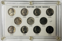 Lot of 11 -Jefferson Wartime Silver Nickels(1942 - 1945) Own A Piece Of History