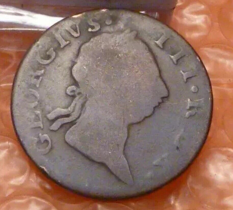 Original 1769 George III  Colonial HIBERNIA Half  Penny As Pictured #1769 G |||