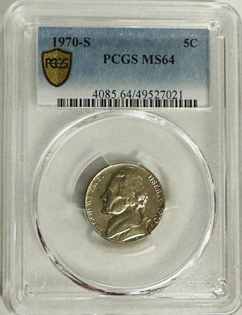 1970-S Gold Shield Jefferson Nickel PCGS MS64 # OA 54