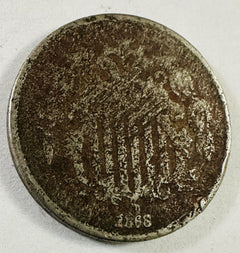 1868 SHIELD NICKEL ~ LOW GRADE ~ FULL DATE ~NICE OLD COIN ~LOW PRICE # SN 1868#1