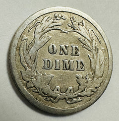 1910 Silver Barber Dime As Pic- Nice coin at a great price +FREE SHIPPING' #BD#1