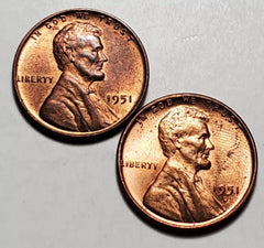 1951 P D LINCOLN WHEAT PENNY UNC 2 COIN SET # Lp 1951 P&D