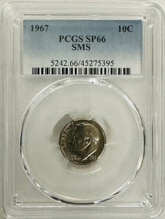 Lot Of 3 PCGS GRADED 1967 Special Mint Set Coins (25C, 10C & 5C) As Shown # OA43