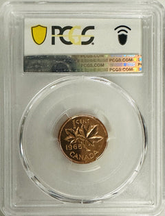 1965 Canada Type 2,Sm Beads,Bl 5 One Cent PCGS PL-65 RD(Currently None On eBay)