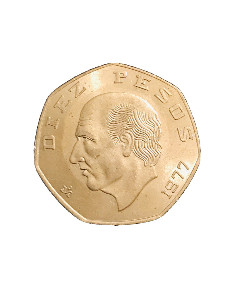 MEXICO  - 10 PESOS  1977 - AU-BU
