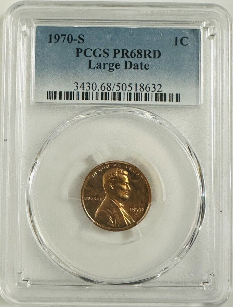 1970 S Lincoln Cent 1C Large Date PCGS PR68RD # LP1970-S LD ( Lowest Price eBay)