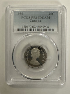 50% Off Lot Of 4 Year Run Canadian Quarters (1985-1988) PCGS PR69DCAM # OA 148