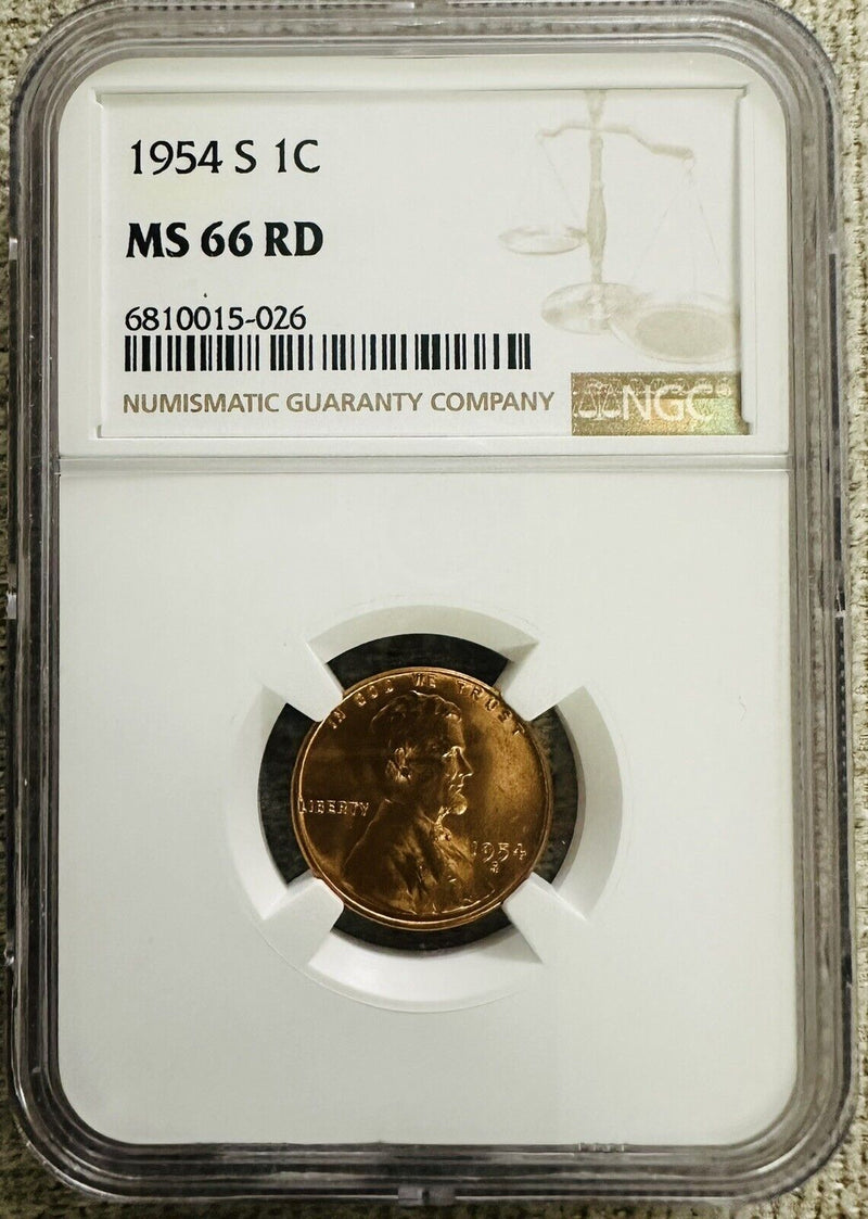 1954-S Lincoln Cent NGC MS 66 RD As Pictured # 1954-S MS66RD