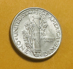 1944-P Silver Mercury Dime BU-High Grade-Nice Detail As Pictured # MD (574-65)