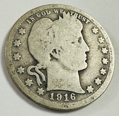 1916-D Barber Silver Quarter VG-F As Pictured # BSQ 1916-D (578-32) 'free Ship.'