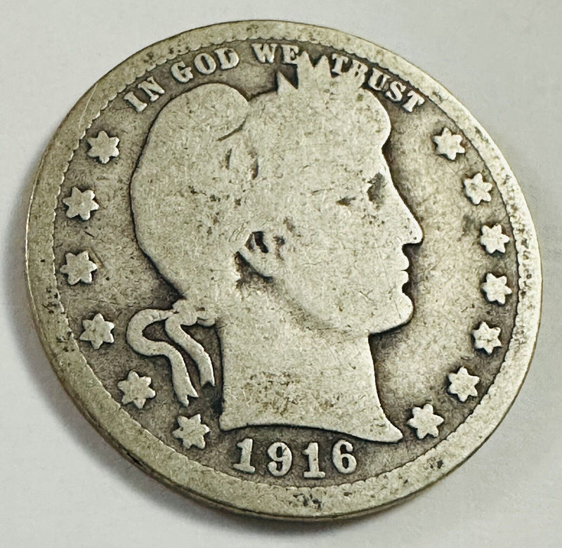 1916-D Barber Silver Quarter VG-F As Pictured # BSQ 1916-D (578-32) 'free Ship.'