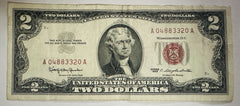 $1 Crispy Gem BU Silver Certificate & A $2 Red Seal Note From 1957 & 1963) # PM2