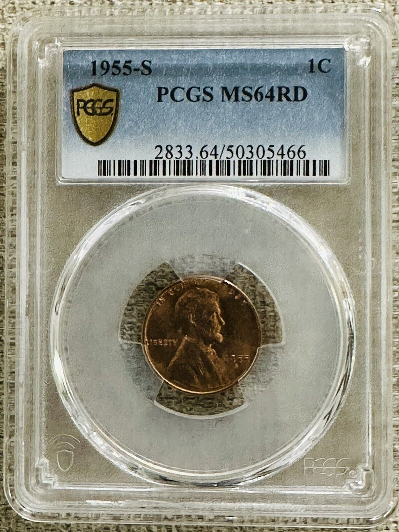 1955-S Lincoln Wheat One Cent  PCGS MS64RD  # LP 1955-S MS64RD #2