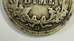 1914-D Barber 90% Silver Dime US Coin Fine Details Better Date # BD 1914-D #01