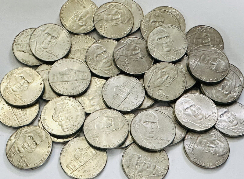 full roll of 40 uncirculated jefferson nickel Mixed Years As Pictured # JN L 40