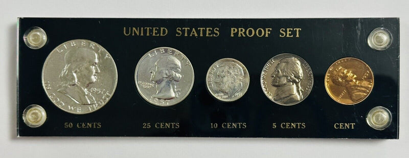1957 US Proof Set W/ 5 Gem BU Coins In Capital Holder # PS 1957 GBU