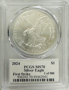 2024 $1 American Silver Eagle  PCGS MS70 FS 1 of 500 Leonard Buckley (low Price)